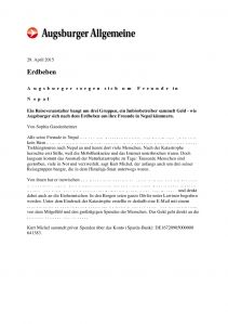 Augsburger Allgemeine 2015 Zeitungsberichte