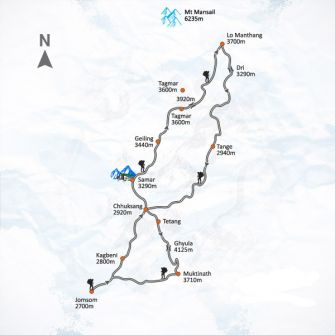 Landkarte Mustang 15 Landkarten